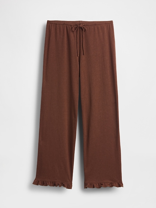 Image number 4 showing, Linen-Blend Ruffle PJ Pants