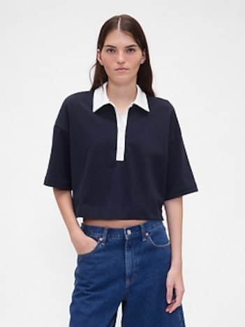 Organic Cotton VintageSoft Heavyweight Crop Polo Shirt