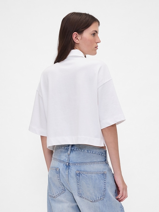 Image number 3 showing, Organic Cotton VintageSoft Heavyweight Crop Polo Shirt