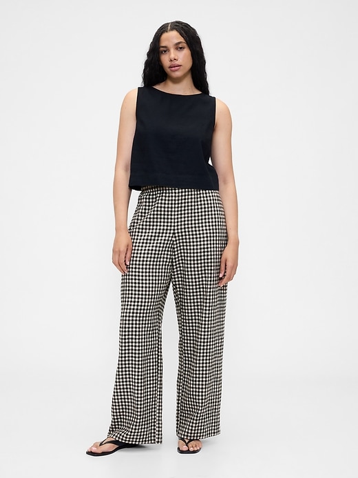Image number 5 showing, Linen-Blend Easy Wide-Hem Pants