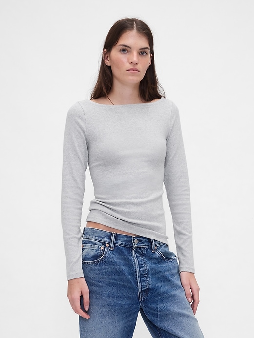 Image number 1 showing, Modern Boatneck T-Shirt