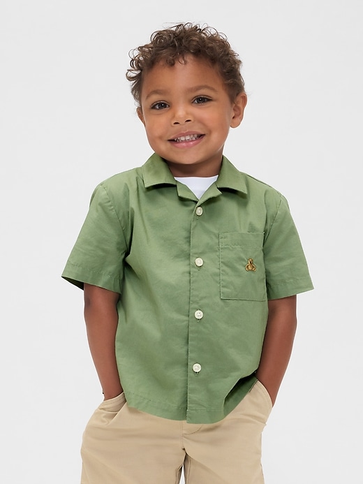 Image number 1 showing, Baby & Toddler Organic Cotton Poplin Cabana Shirt