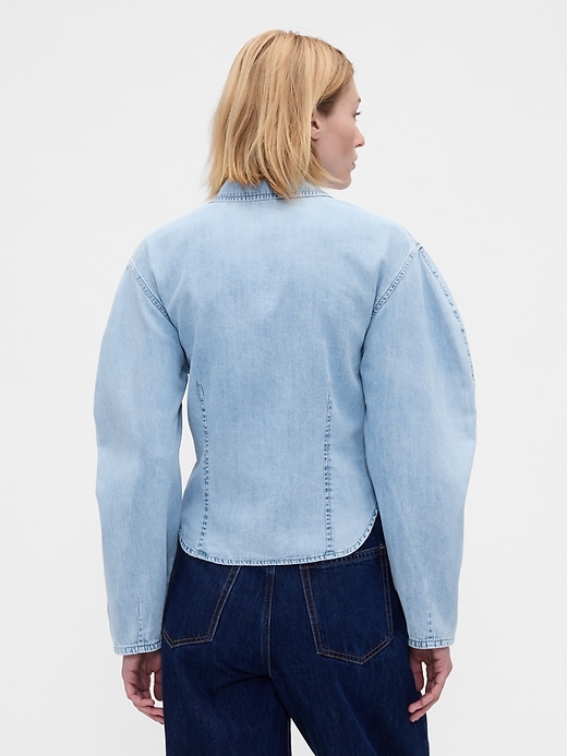 Image number 3 showing, Denim Balloon-Sleeve Shirt