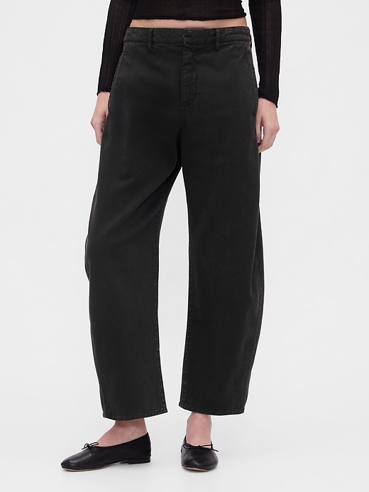 Image number 2 showing, Mid Rise Twill Barrel Pants