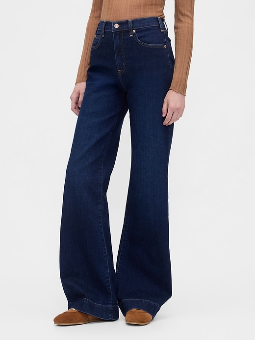 Image number 2 showing, High Rise Relaxed Flare Jeans
