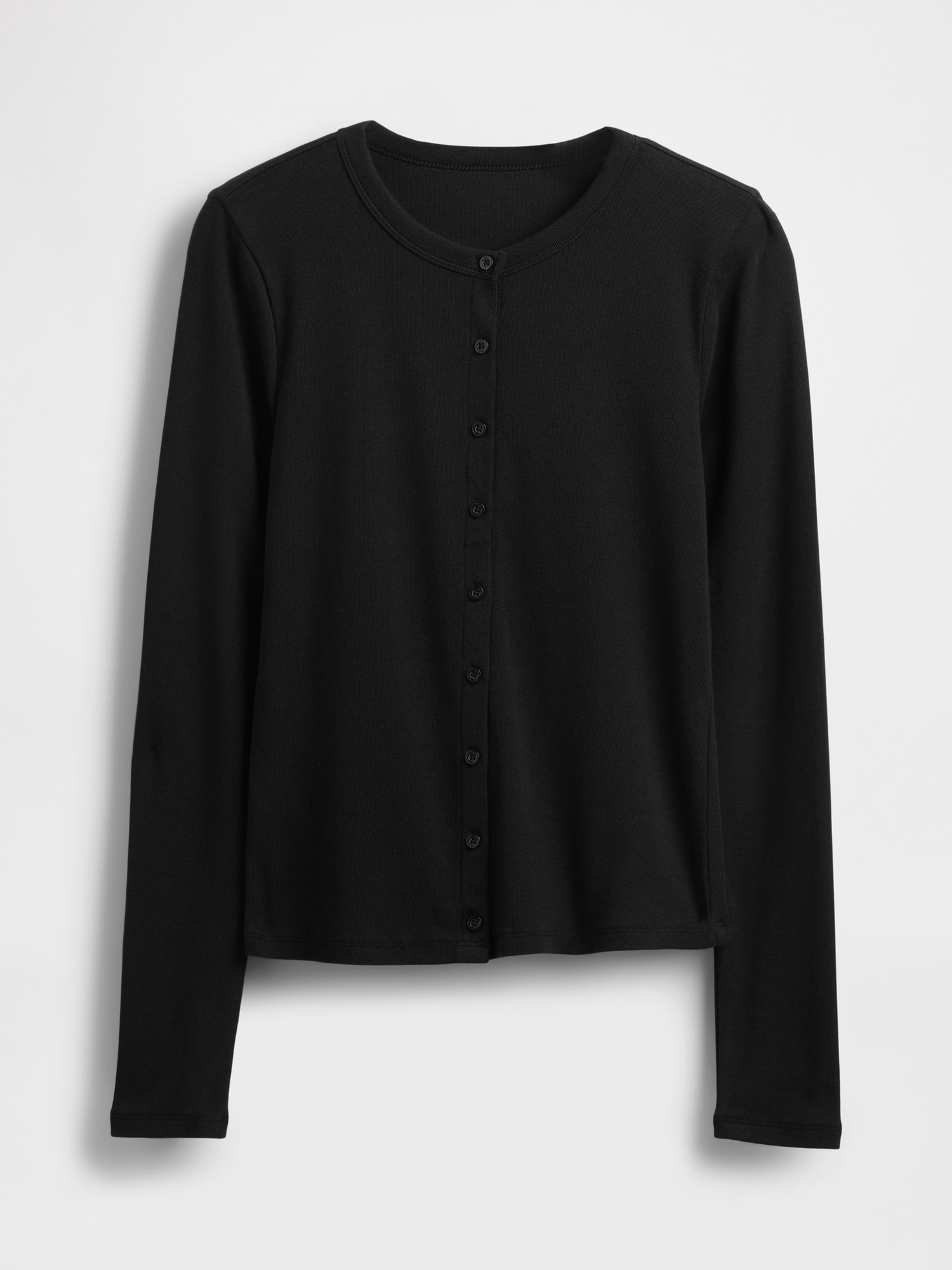 Женский кардиган Gap Modern Crewneck, цвет: Чёрный — фото 5