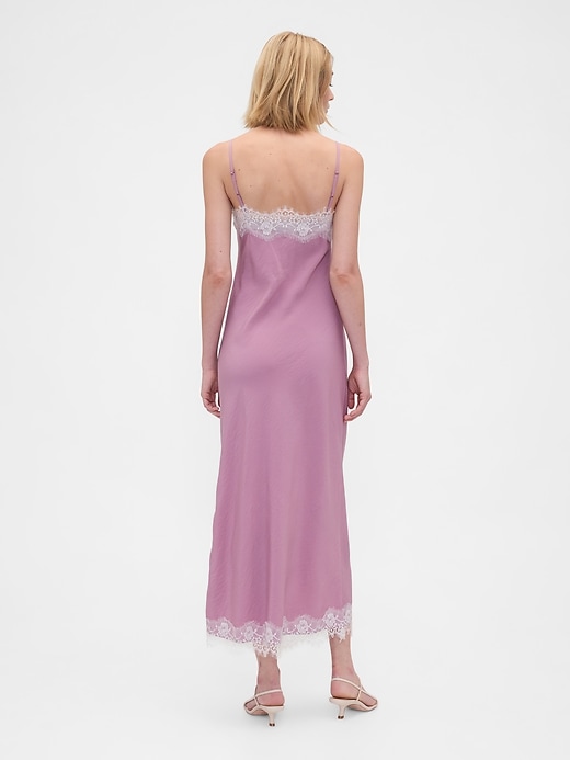 Image number 2 showing, Lace-Trim Maxi Slip Dress