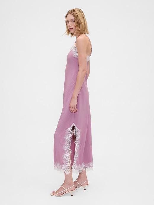 Image number 3 showing, Lace-Trim Maxi Slip Dress