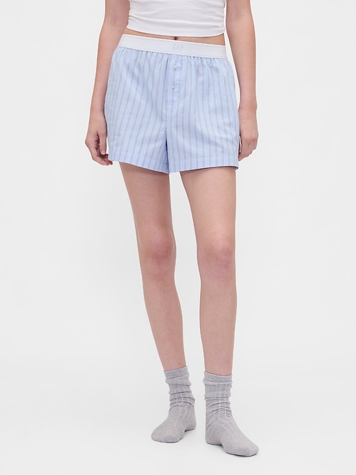 Image number 2 showing, Poplin Logo PJ Boxer Shorts
