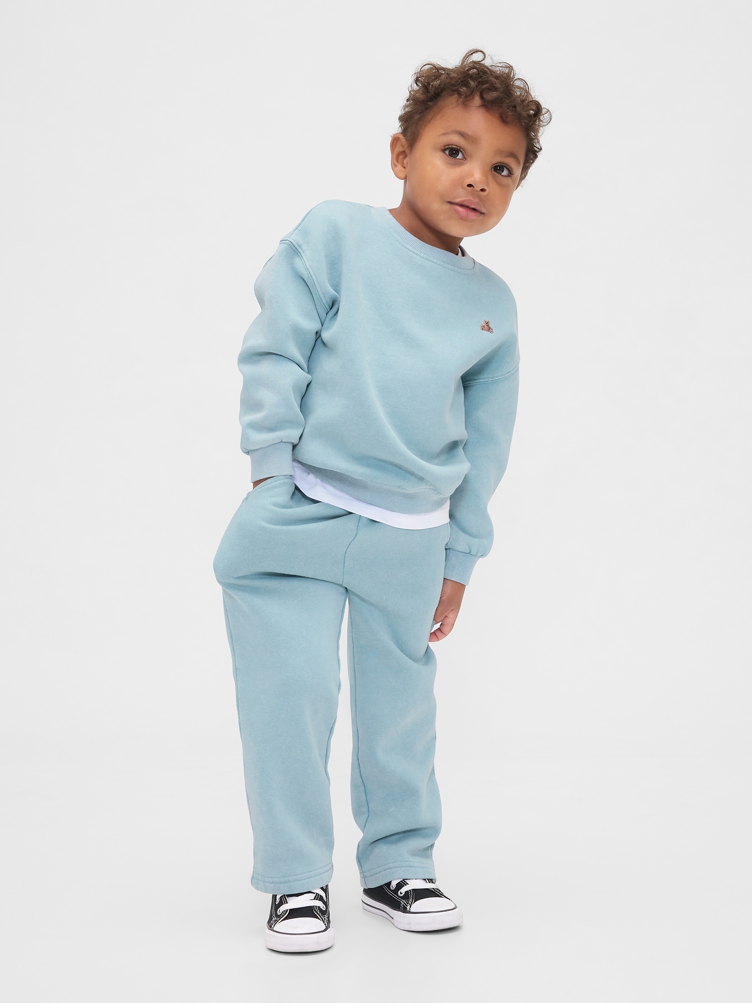 Gap Baby & Toddler Vintagesoft Washed Sweat Set In Blue