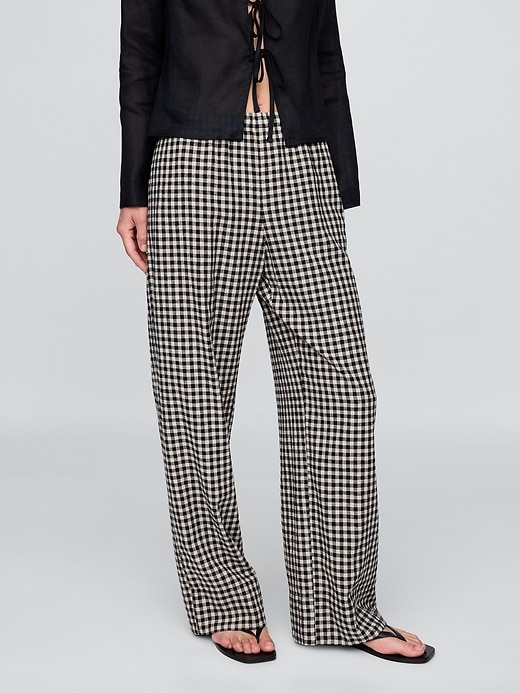 Image number 2 showing, Linen-Blend Easy Wide-Hem Pants