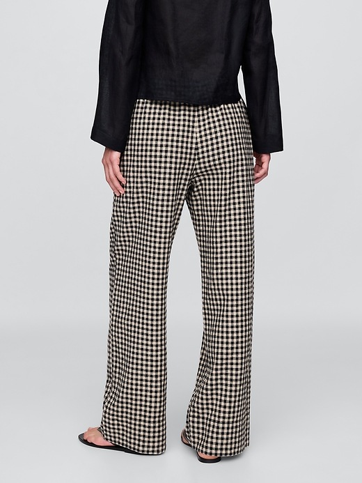Linen-Blend Easy Wide-Hem Pants