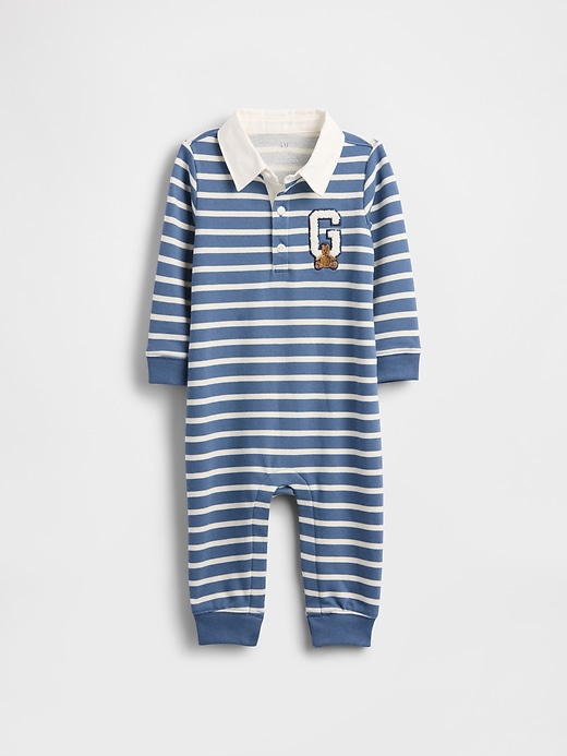 Image number 1 showing, Baby VintageSoft Varsity Bear Logo One-Piece