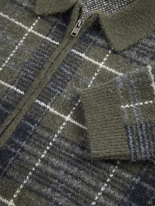 Image number 4 showing, Brushed Plaid Zip Sweater