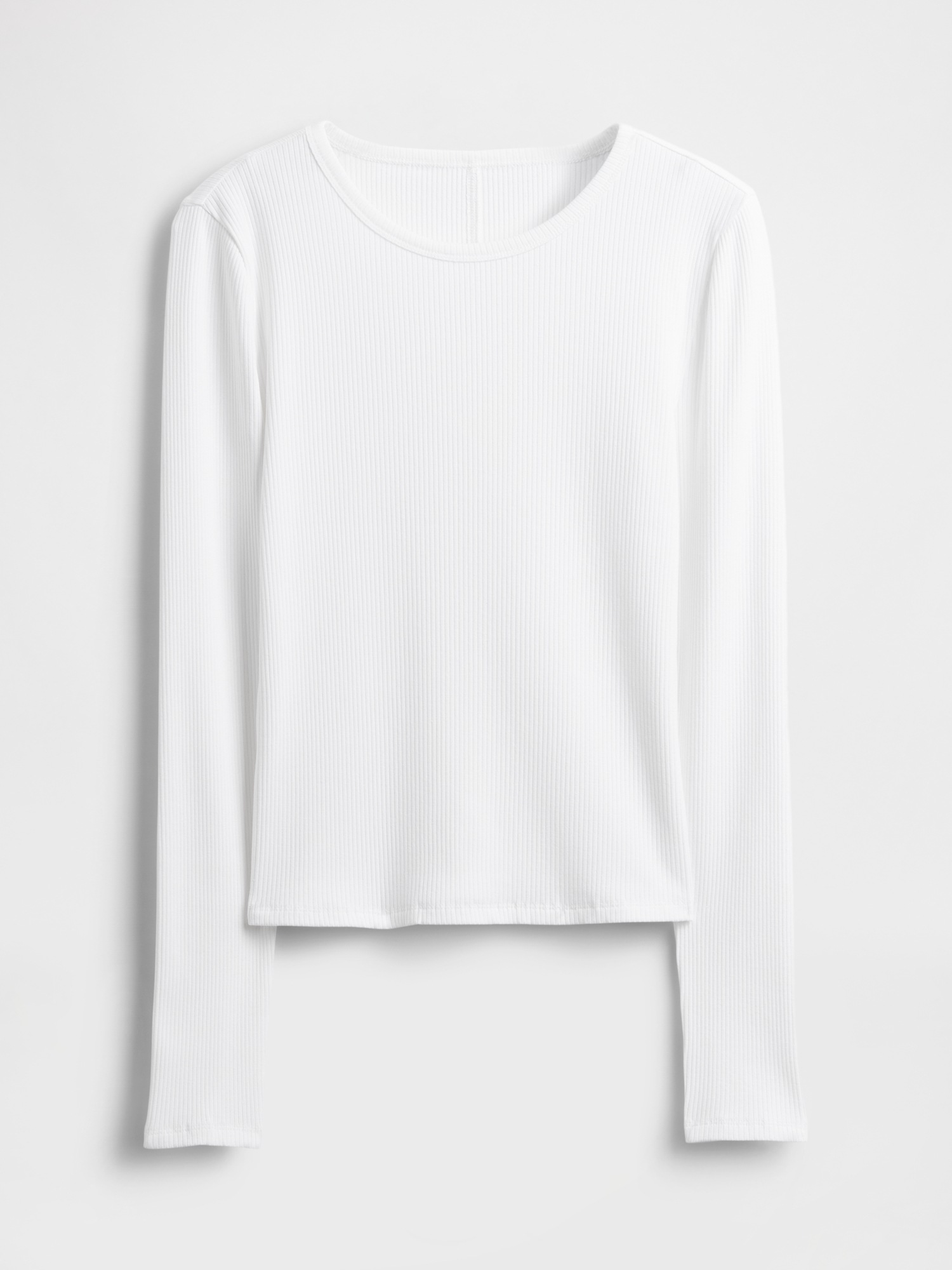 Женская футболка Gap Modern Compact Rib Crop T-Shirt, цвет: Белый — фото 5