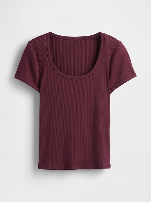 Image number 5 showing, Modern Rib Scoop Crop T-Shirt