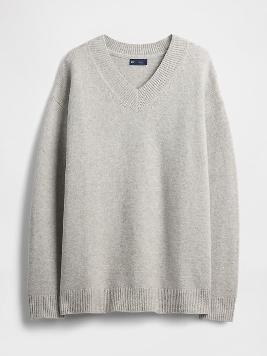 Image number 2 showing, CashSoft Oversized V-Neck Sweater