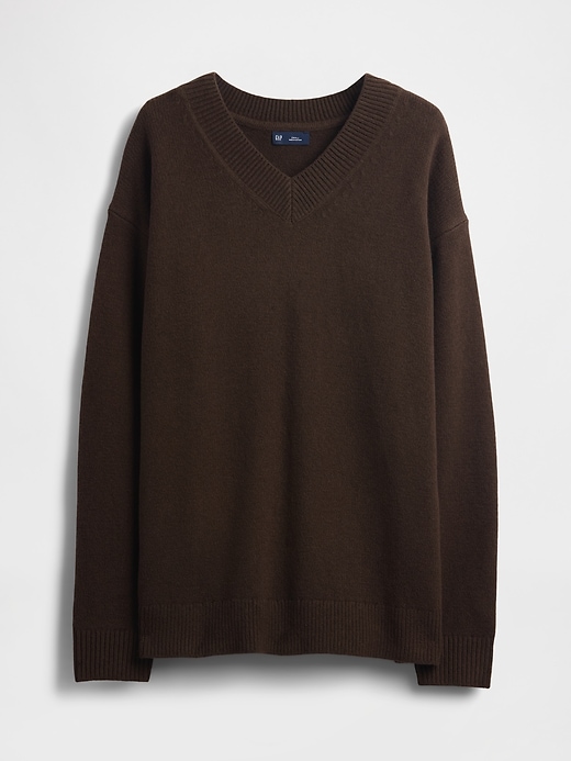 Image number 5 showing, CashSoft Oversized V-Neck Sweater