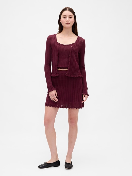 Image number 2 showing, 100% Cotton Pointelle Cardigan