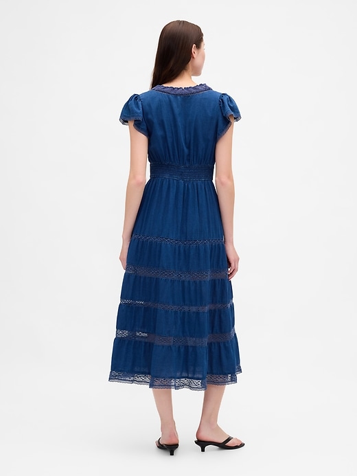 Image number 2 showing, Lace-Trim Midi Dress