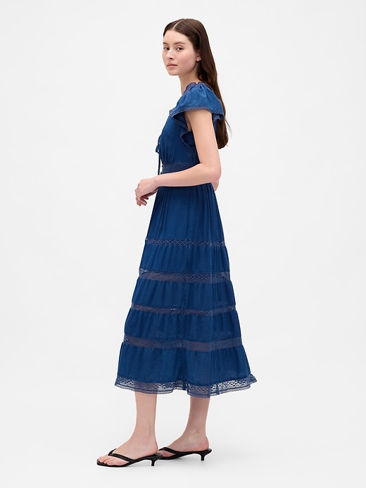 Image number 3 showing, Lace-Trim Midi Dress