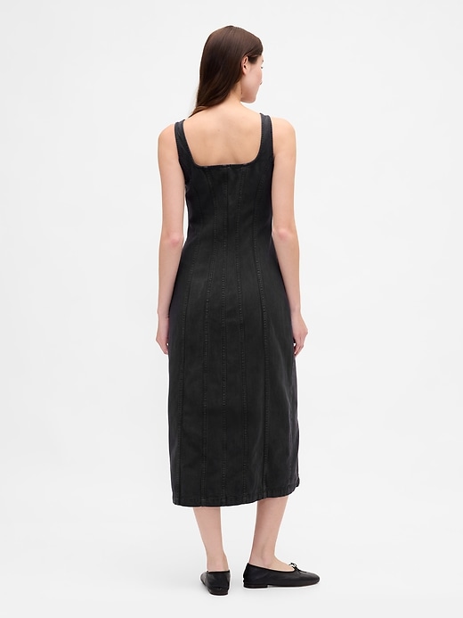 Image number 2 showing, Seamed Button-Front Midi Dress