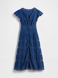 Lace-Trim Midi Dress