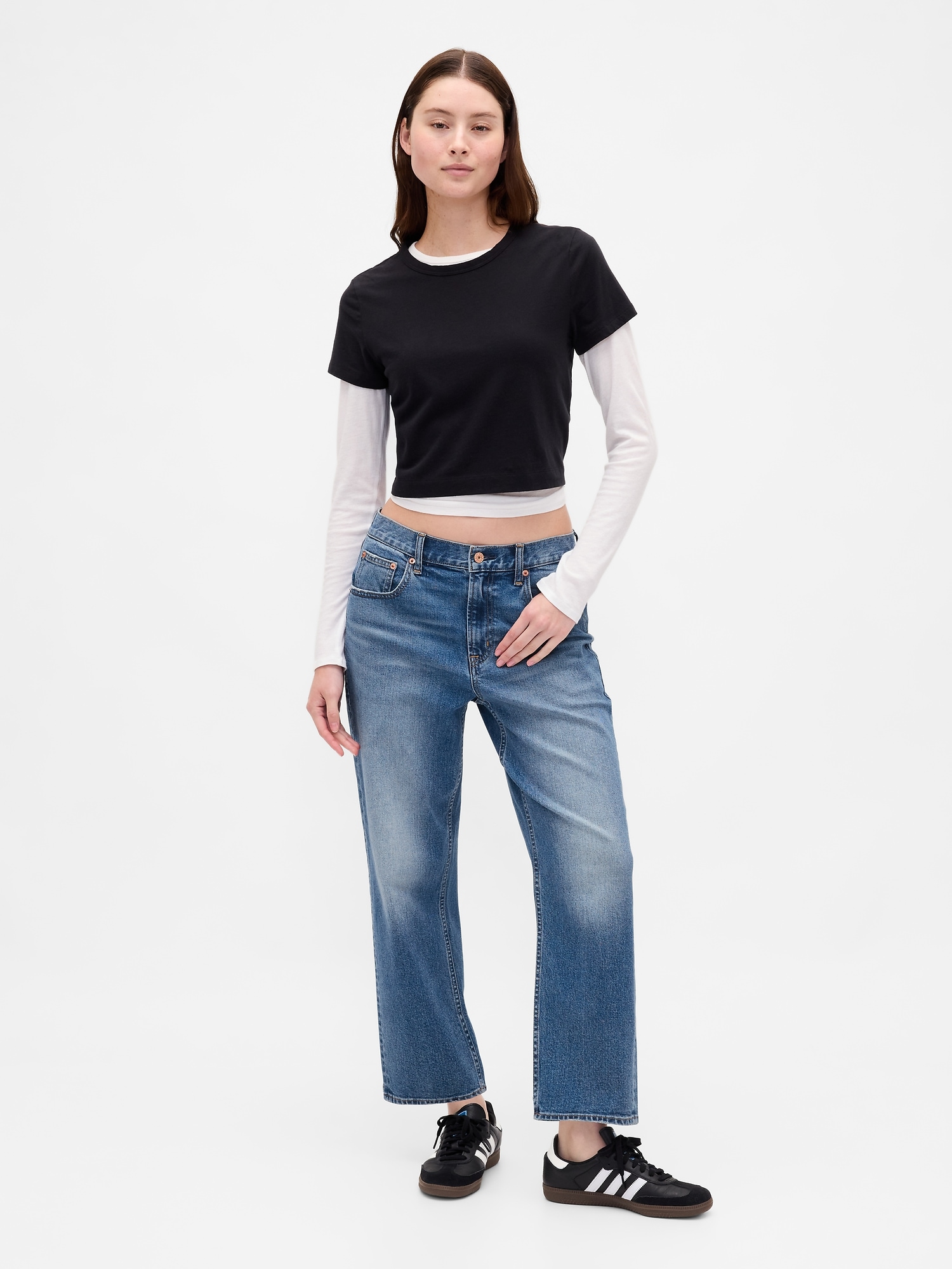 Gap Mid Rise Relaxed Crop Jeans