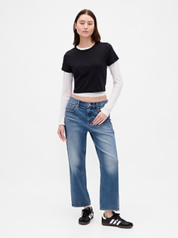 Mid Rise Relaxed Crop Jeans