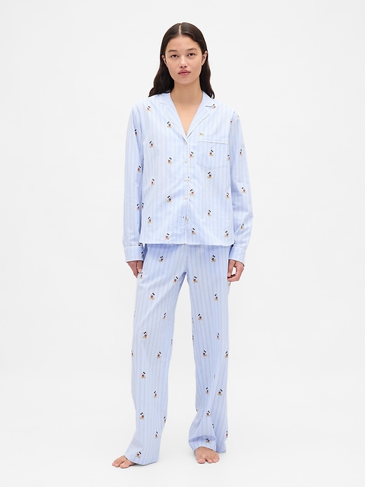 Image number 1 showing, Gap × Disney Adult Poplin PJ Pants