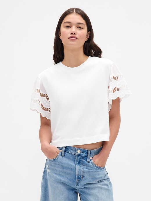 Image number 1 showing, Organic Cotton VintageSoft Heavyweight Crop T-Shirt