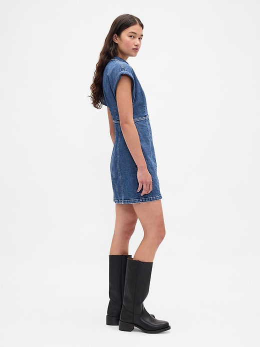 Image number 3 showing, Denim Seamed Mini Dress