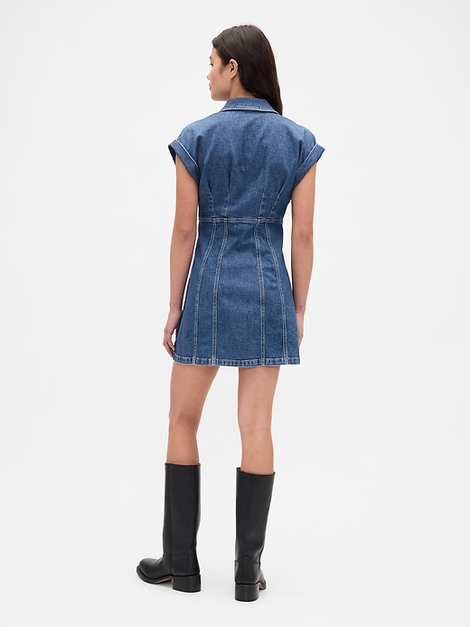 Image number 2 showing, Denim Seamed Mini Dress