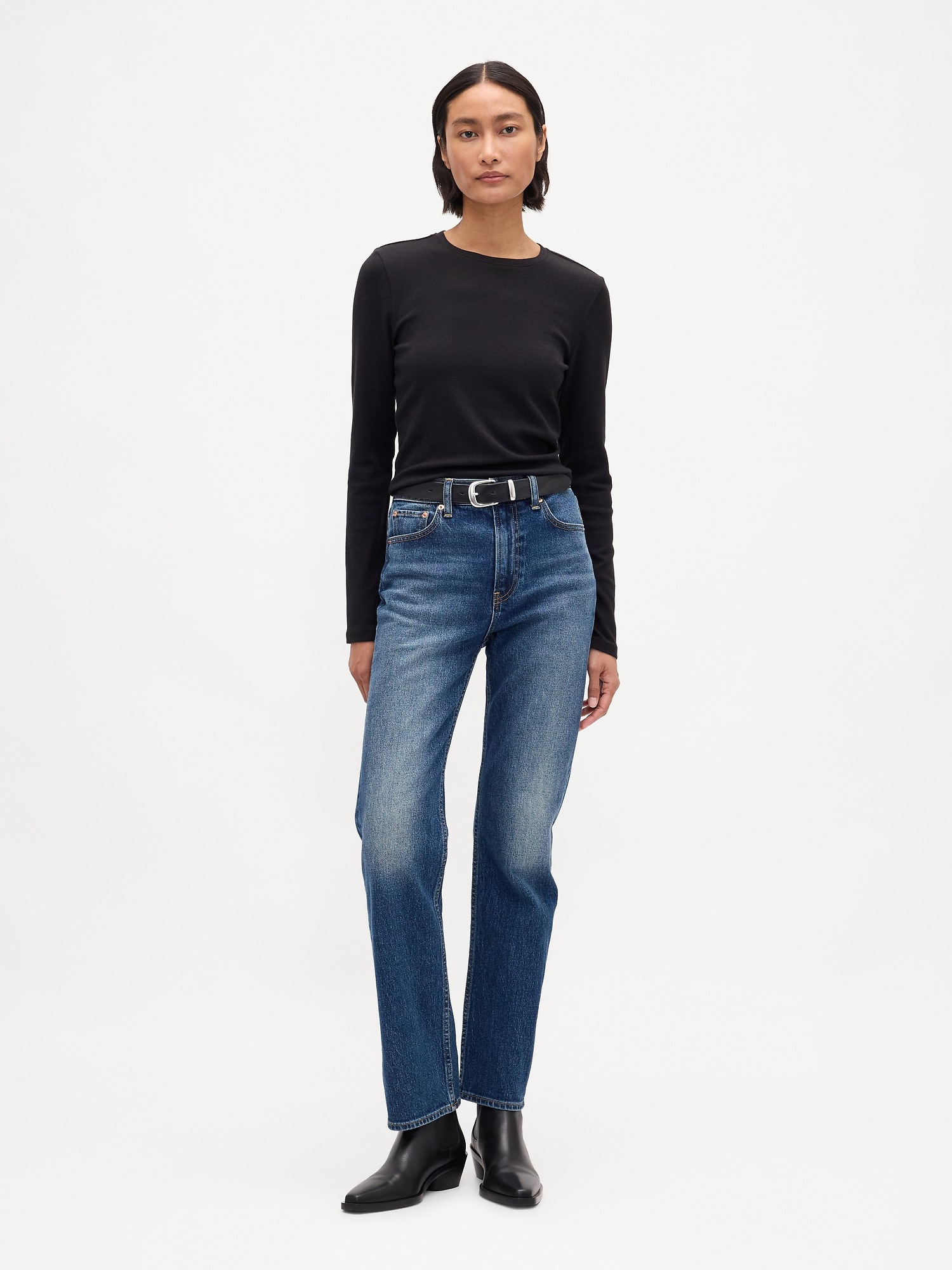 Женская футболка Gap Modern Crop T-Shirt, цвет: Чёрный — фото 2