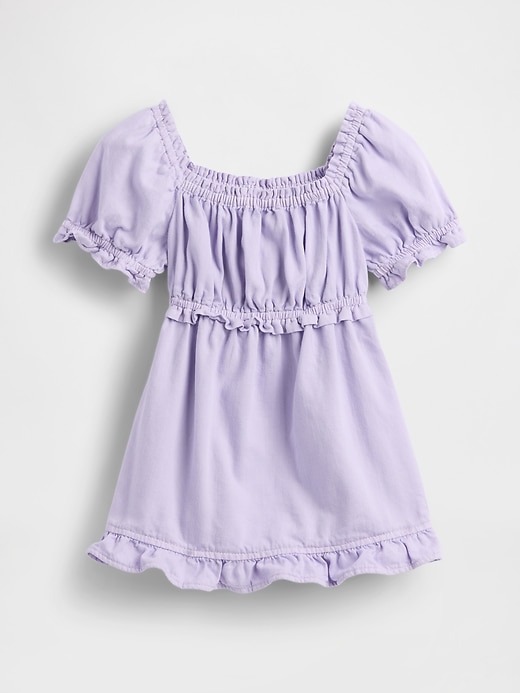 Image number 2 showing, Baby & Toddler Denim Ruffle Babydoll Dress