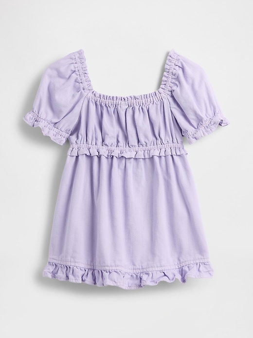 Image number 3 showing, Baby & Toddler Denim Ruffle Babydoll Dress