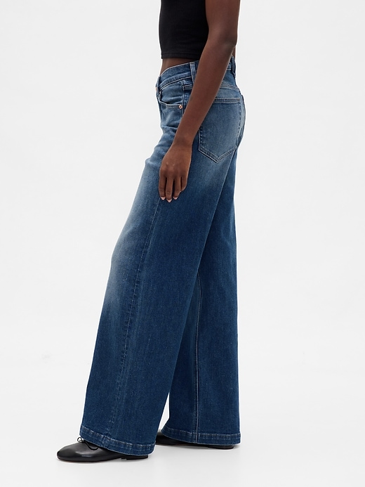 Image number 3 showing, High Rise Stride Wide-Leg Jeans
