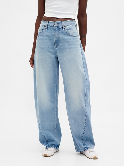 Image number 2 showing, High Rise Baggy Barrel Jeans