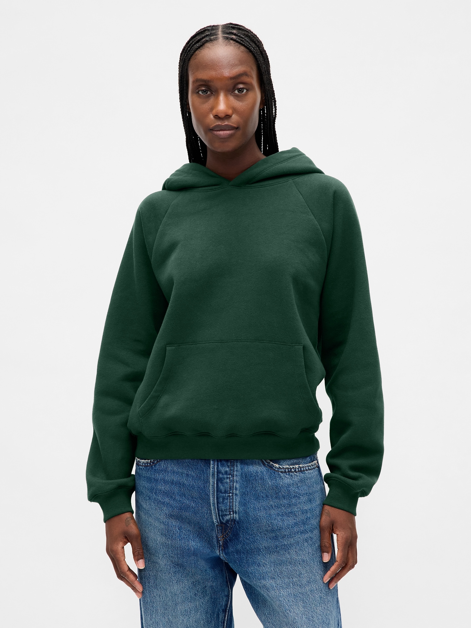 VintageSoft Hoodie - Deep Hunter Green