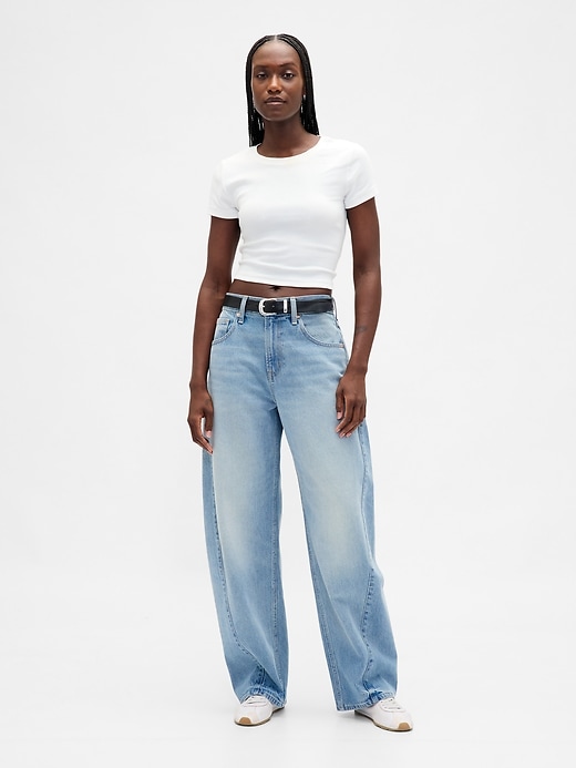 Image number 1 showing, High Rise Baggy Barrel Jeans