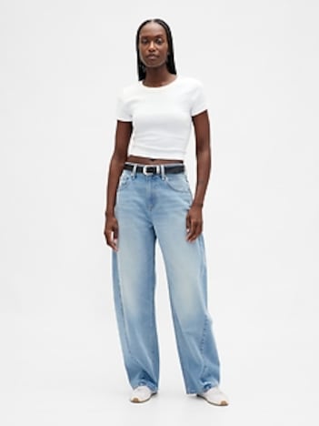 High Rise Baggy Barrel Jeans
