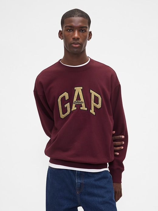 1 of 8 showing, with the color tuscan red of product Heavyweight Oversized Logo Sweatshirt
