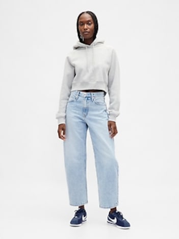 High Rise Crop Barrel Jeans