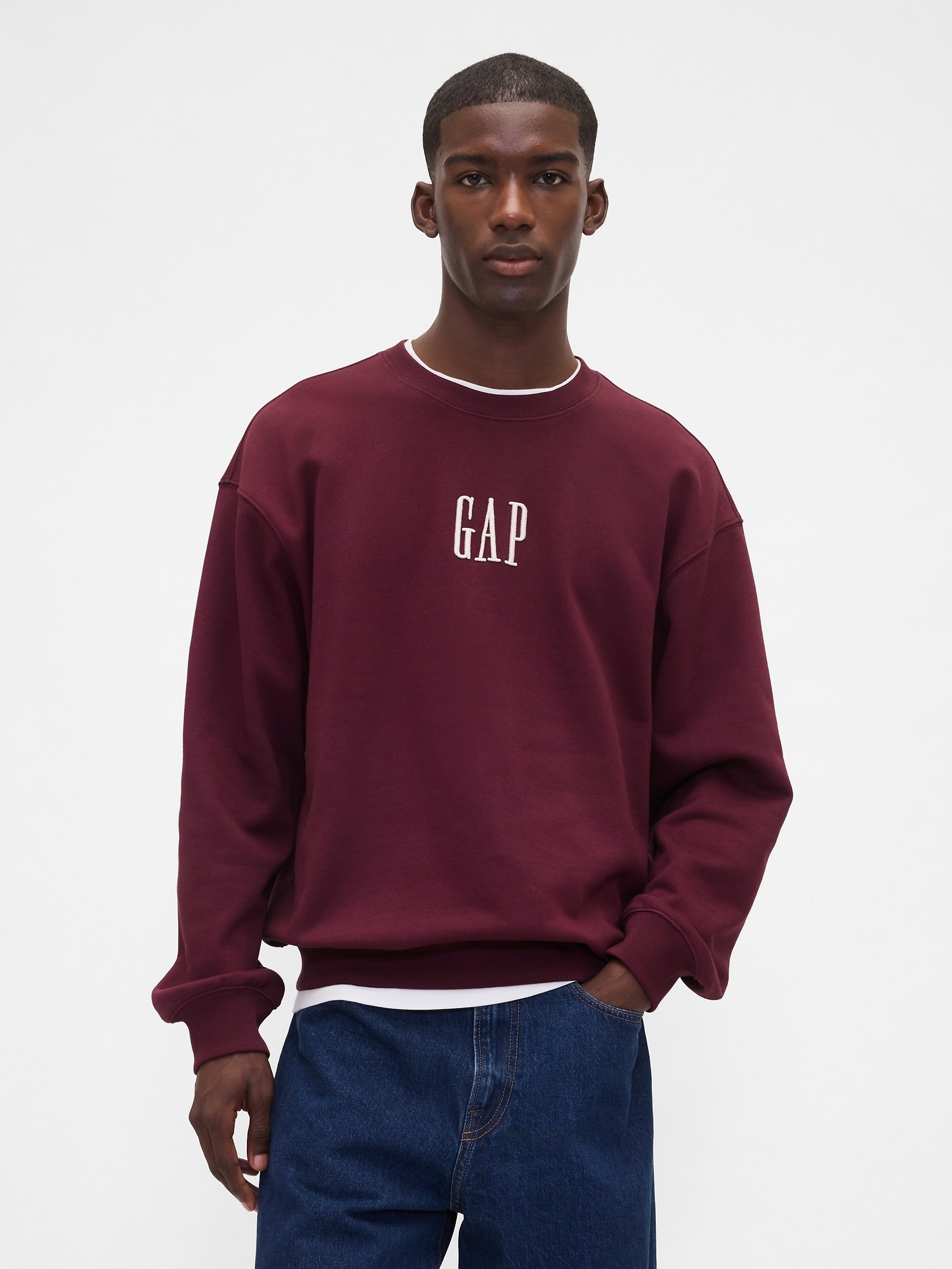 Gap Heavyweight Oversized Logo Sweatshirt In Red