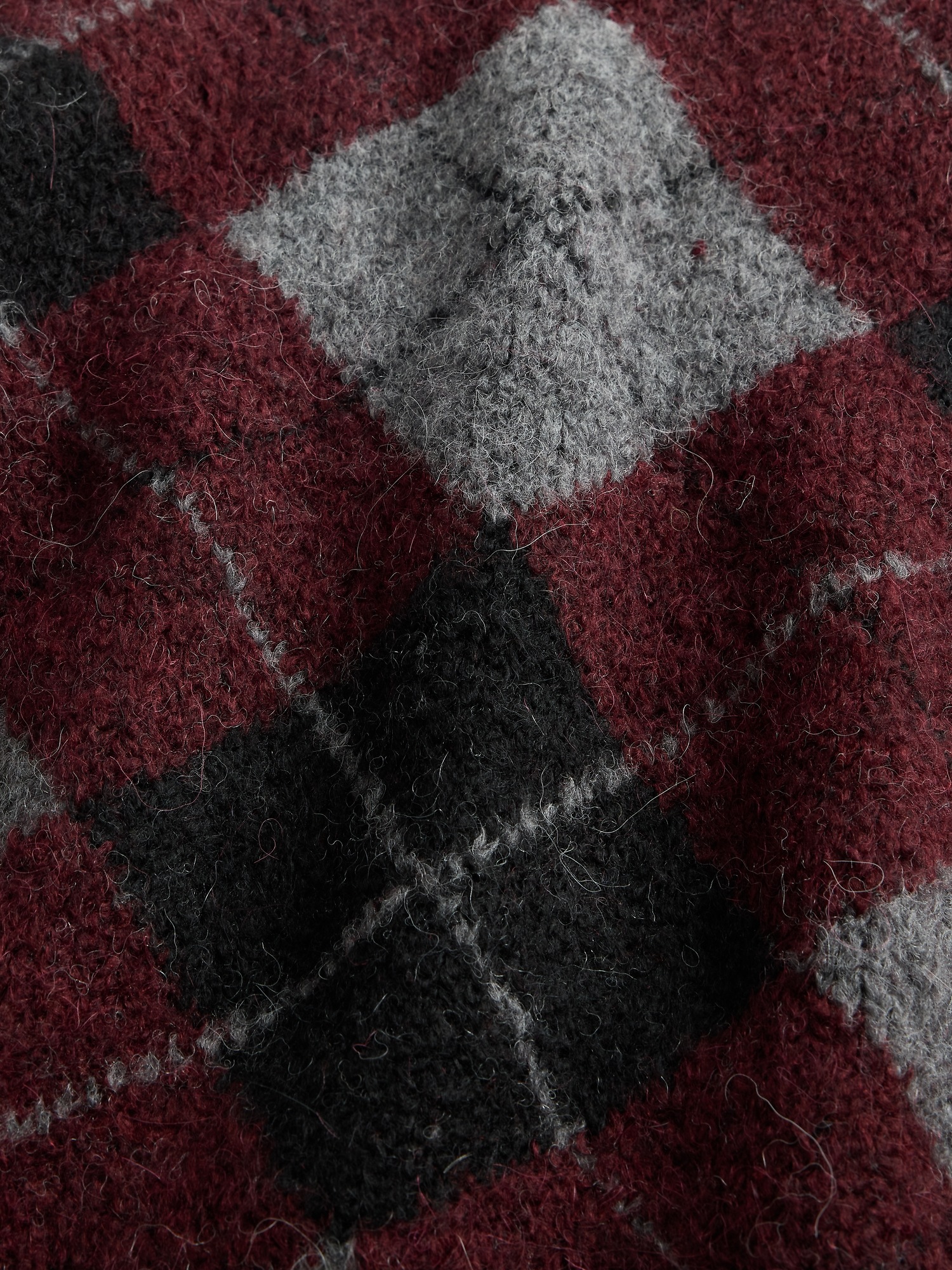 Мужской свитер Gap Brushed Argyle, цвет: Красный — фото 4