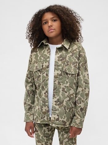 Kids Relaxed Camo Denim Shirt