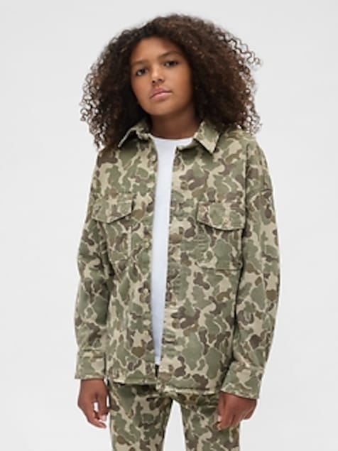 Kids Relaxed Camo Denim Shirt