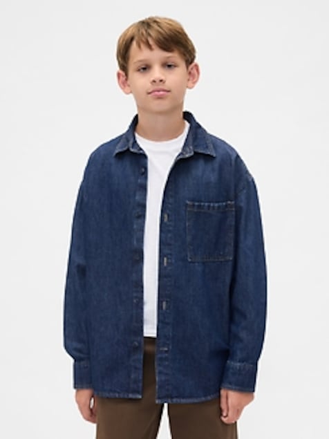 Kids Denim Oversized Shirt