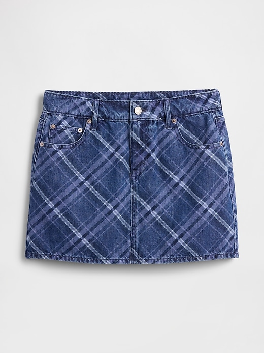 Image number 6 showing, Denim Plaid Mini Skirt