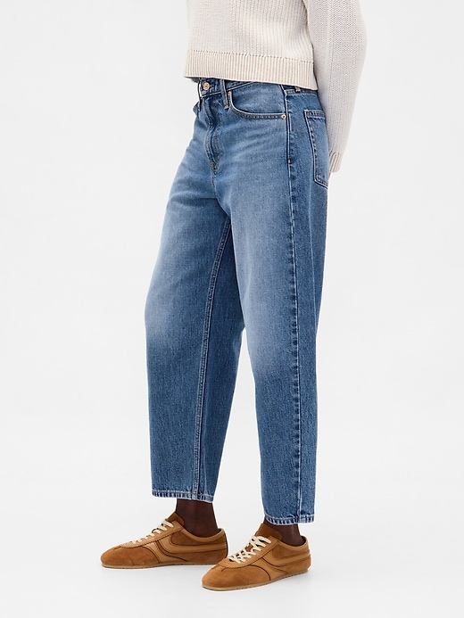Image number 3 showing, High Rise Crop Barrel Jeans